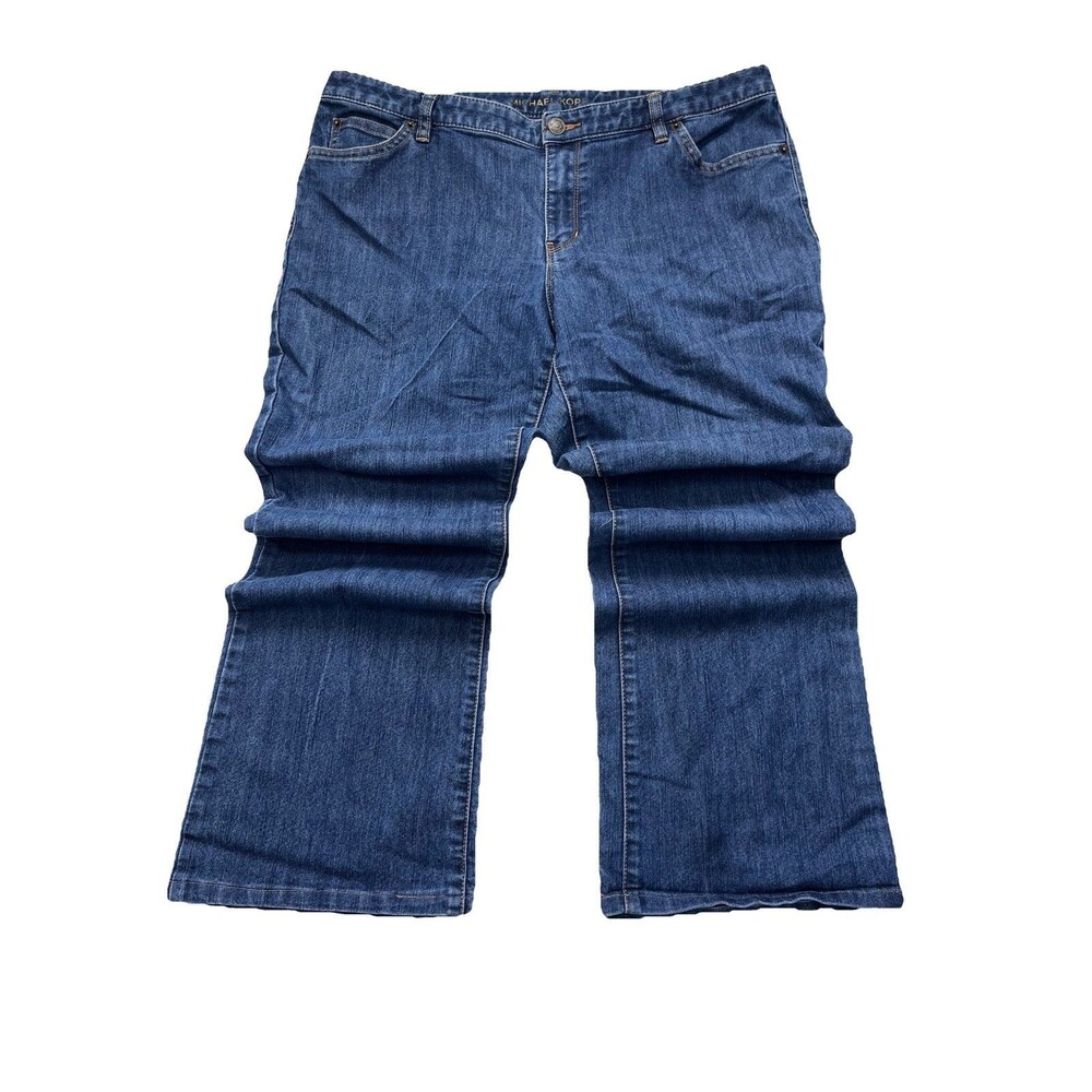 Michael Kors Women's Size 14 Blue Bootcut Jeans Sammy Mid Rise Denim Flared